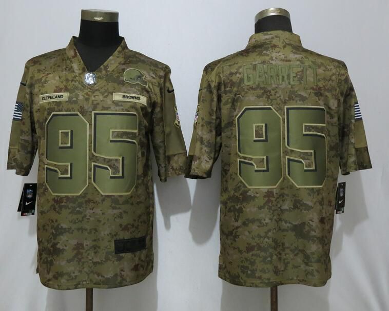 Men Cleveland Browns #95 Garrett Nike Camo Salute to Service Limited NFL Jerseys->los angeles rams->NFL Jersey